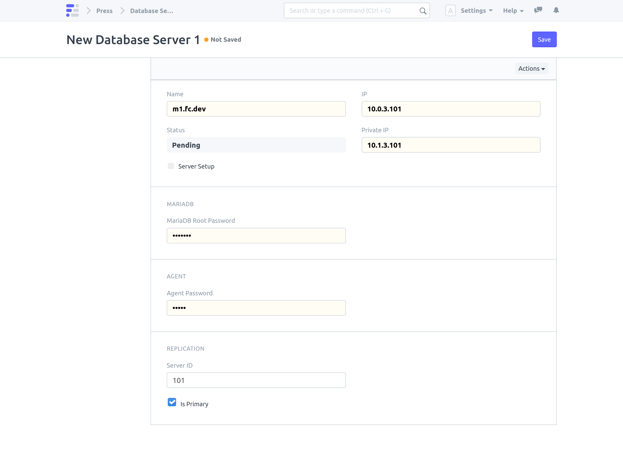 New Database Server