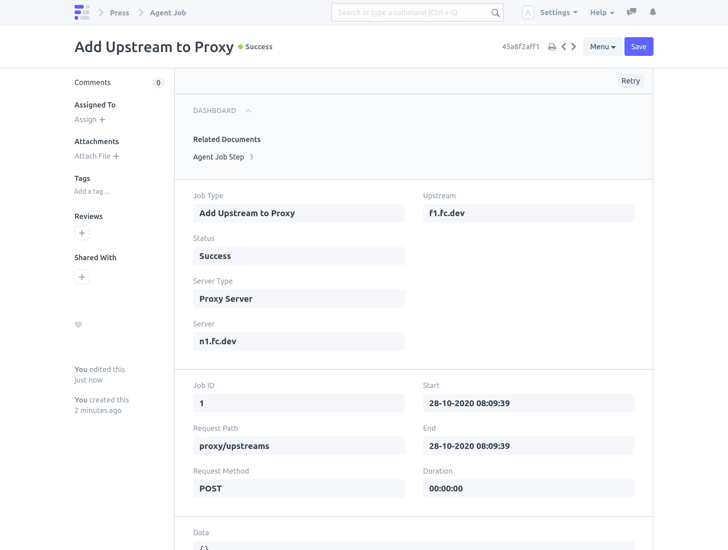 Add Upstream To Proxy Job