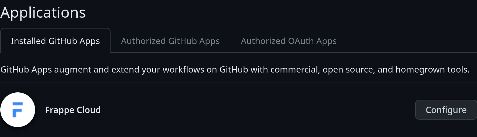 Configure Frappe Cloud Github